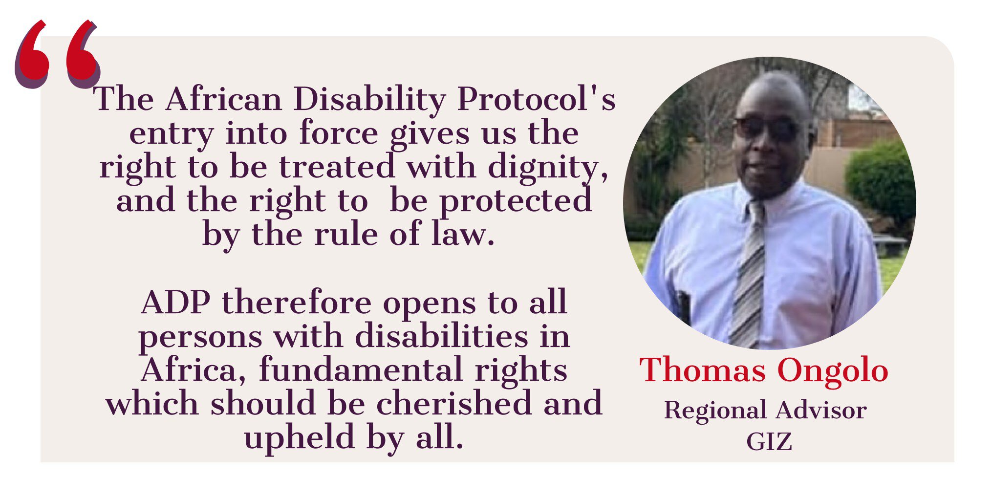 Quote from GIZ Regional Advisor Thomas Ongolo about the ADP entry into force.