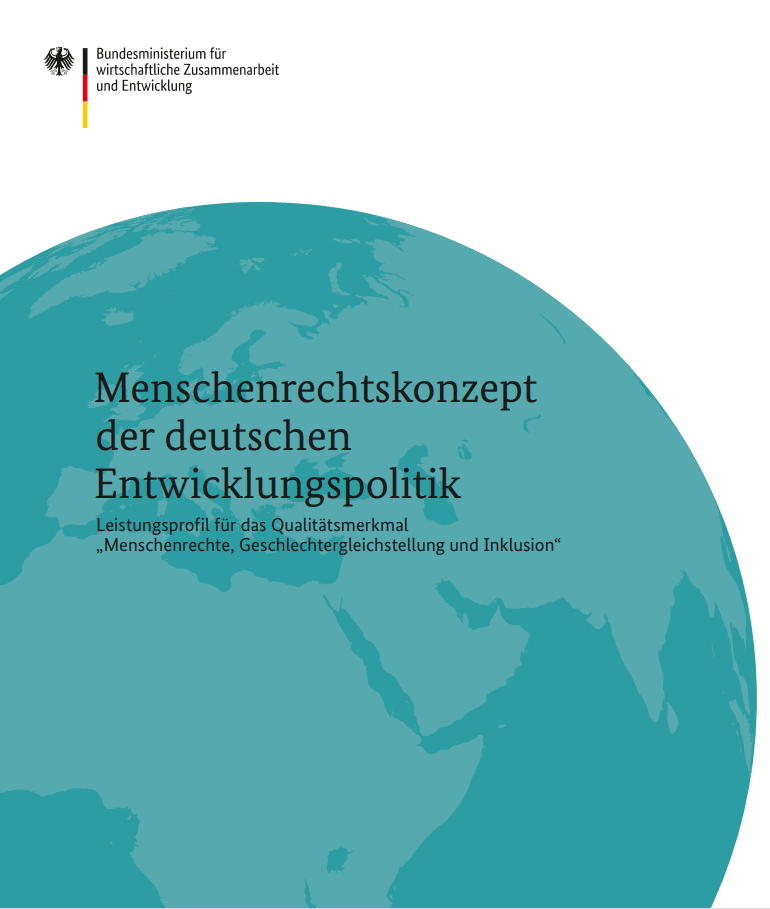 Cover page of the Human Rights concept of German development cooperation
